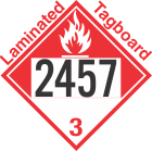 Combustible Class 3 UN2457 Tagboard DOT Placard