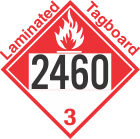 Combustible Class 3 UN2460 Tagboard DOT Placard