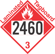 Combustible Class 3 UN2460 Tagboard DOT Placard