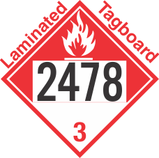 Combustible Class 3 UN2478 Tagboard DOT Placard
