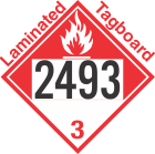 Combustible Class 3 UN2493 Tagboard DOT Placard