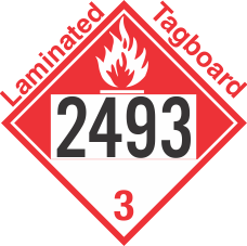 Combustible Class 3 UN2493 Tagboard DOT Placard