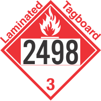 Combustible Class 3 UN2498 Tagboard DOT Placard