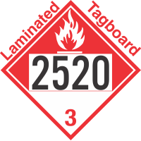 Combustible Class 3 UN2520 Tagboard DOT Placard