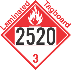 Combustible Class 3 UN2520 Tagboard DOT Placard