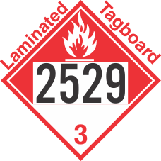 Combustible Class 3 UN2529 Tagboard DOT Placard