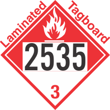 Combustible Class 3 UN2535 Tagboard DOT Placard