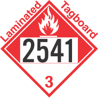 Combustible Class 3 UN2541 Tagboard DOT Placard