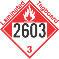 Combustible Class 3 UN2603 Tagboard DOT Placard