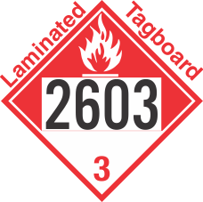 Combustible Class 3 UN2603 Tagboard DOT Placard