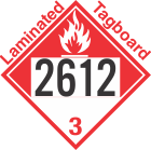 Combustible Class 3 UN2612 Tagboard DOT Placard