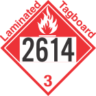 Combustible Class 3 UN2614 Tagboard DOT Placard