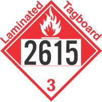 Combustible Class 3 UN2615 Tagboard DOT Placard