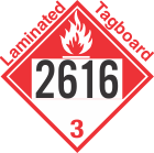 Combustible Class 3 UN2616 Tagboard DOT Placard