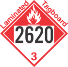 Combustible Class 3 UN2620 Tagboard DOT Placard