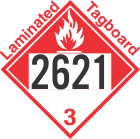 Combustible Class 3 UN2621 Tagboard DOT Placard