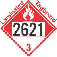 Combustible Class 3 UN2621 Tagboard DOT Placard