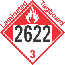 Combustible Class 3 UN2622 Tagboard DOT Placard