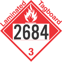 Combustible Class 3 UN2684 Tagboard DOT Placard