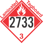 Combustible Class 3 UN2733 Tagboard DOT Placard