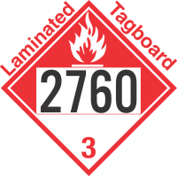 Combustible Class 3 UN2760 Tagboard DOT Placard