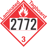 Combustible Class 3 UN2772 Tagboard DOT Placard