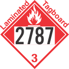 Combustible Class 3 UN2787 Tagboard DOT Placard