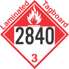 Combustible Class 3 UN2840 Tagboard DOT Placard