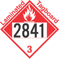 Combustible Class 3 UN2841 Tagboard DOT Placard