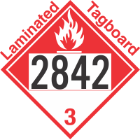 Combustible Class 3 UN2842 Tagboard DOT Placard