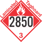 Combustible Class 3 UN2850 Tagboard DOT Placard