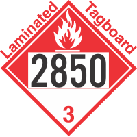 Combustible Class 3 UN2850 Tagboard DOT Placard