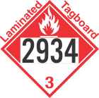 Combustible Class 3 UN2934 Tagboard DOT Placard