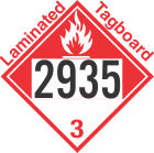 Combustible Class 3 UN2935 Tagboard DOT Placard
