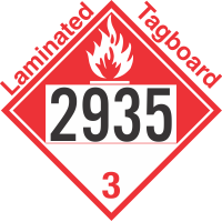 Combustible Class 3 UN2935 Tagboard DOT Placard