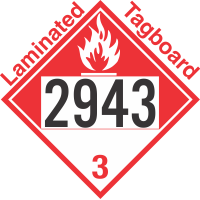 Combustible Class 3 UN2943 Tagboard DOT Placard