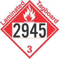 Combustible Class 3 UN2945 Tagboard DOT Placard