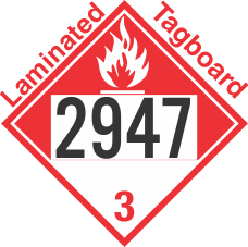 Combustible Class 3 UN2947 Tagboard DOT Placard