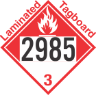 Combustible Class 3 UN2985 Tagboard DOT Placard