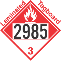 Combustible Class 3 UN2985 Tagboard DOT Placard