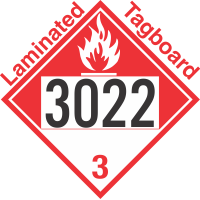 Combustible Class 3 UN3022 Tagboard DOT Placard