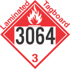 Combustible Class 3 UN3064 Tagboard DOT Placard