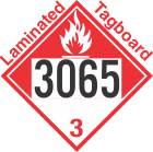 Combustible Class 3 UN3065 Tagboard DOT Placard