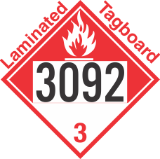 Combustible Class 3 UN3092 Tagboard DOT Placard