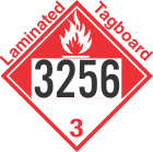 Combustible Class 3 UN3256 Tagboard DOT Placard