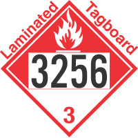 Combustible Class 3 UN3256 Tagboard DOT Placard