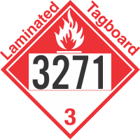 Combustible Class 3 UN3271 Tagboard DOT Placard