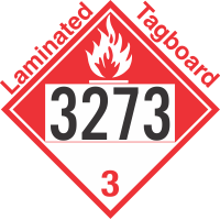 Combustible Class 3 UN3273 Tagboard DOT Placard