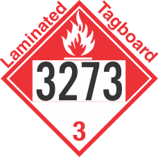 Combustible Class 3 UN3273 Tagboard DOT Placard