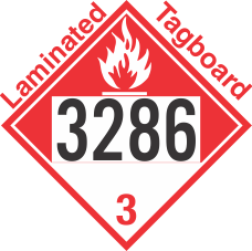 Combustible Class 3 UN3286 Tagboard DOT Placard